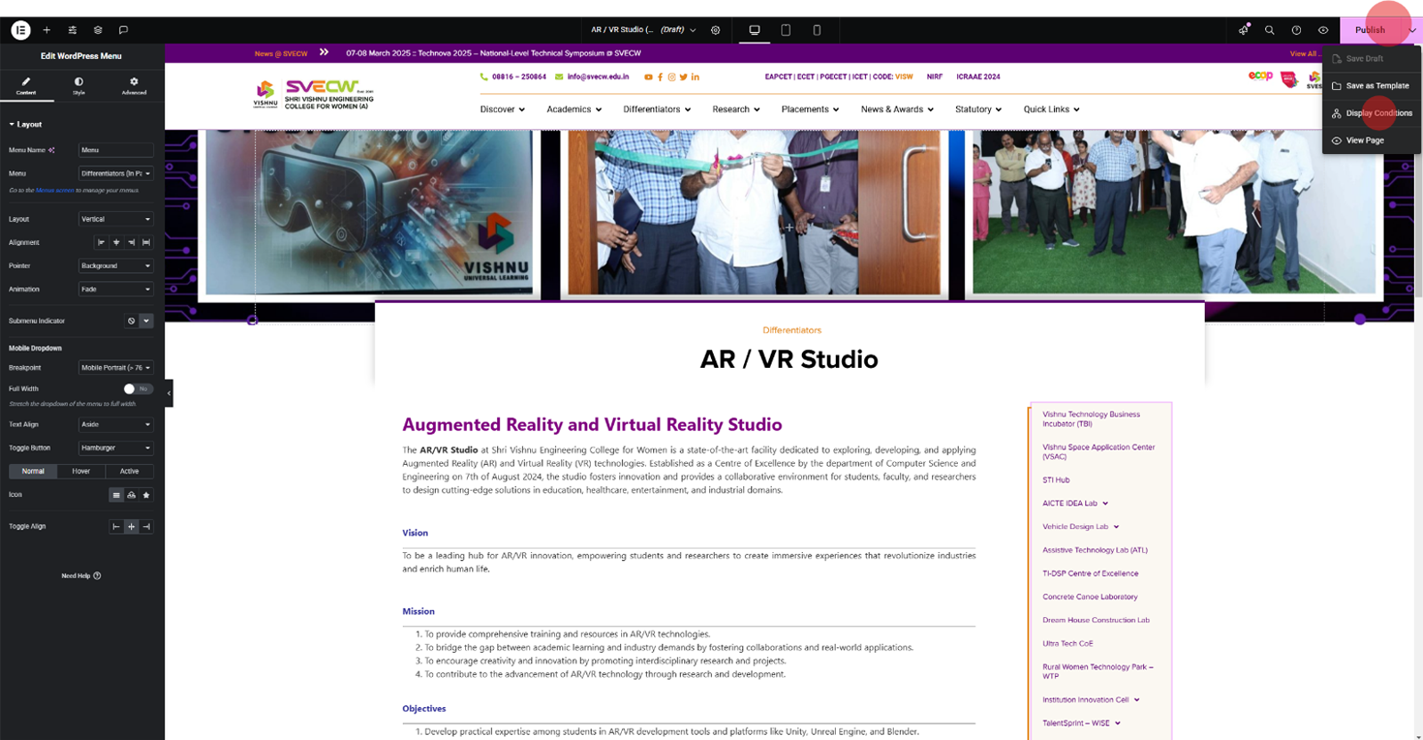 Adding new page Template